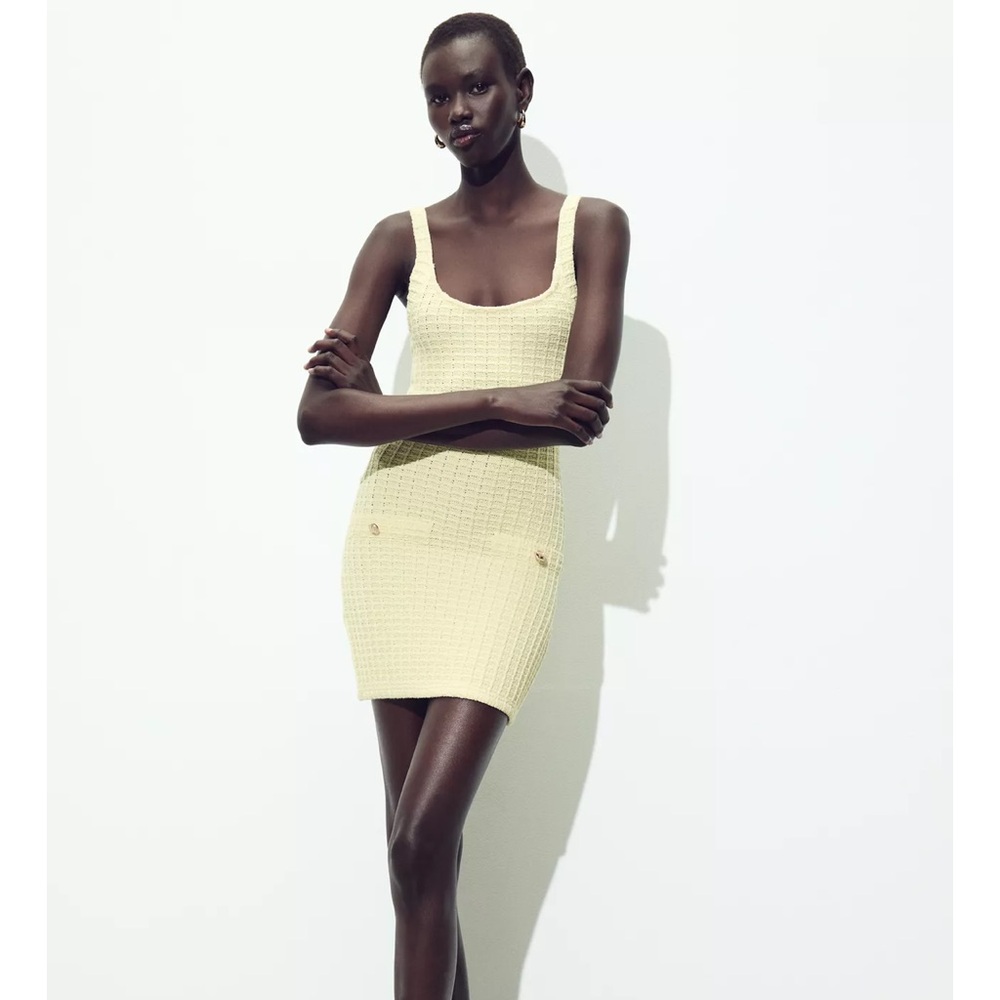 Zara stretch short dress yellow